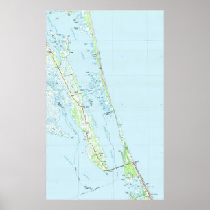 Northern Outer Banks North Carolina Map (1985) Poster