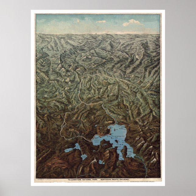 Northern Pacific Yellowstone 1895 Poster (Front)