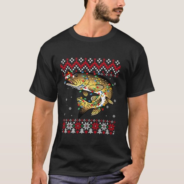 Northern Pike Fish Santa Hat Women Kids Ugly Chris T-Shirt (Front)