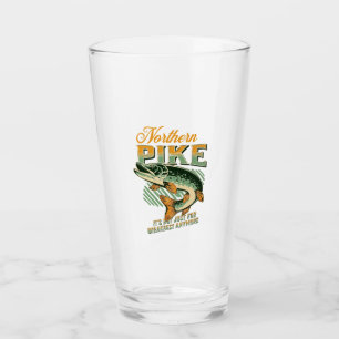 Northern Pike Fishermans Personalized Glass