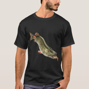 Womens Northern Pike Fisherman Rod Net Gear Pike Fishing Fisher V-Neck  T-Shirt