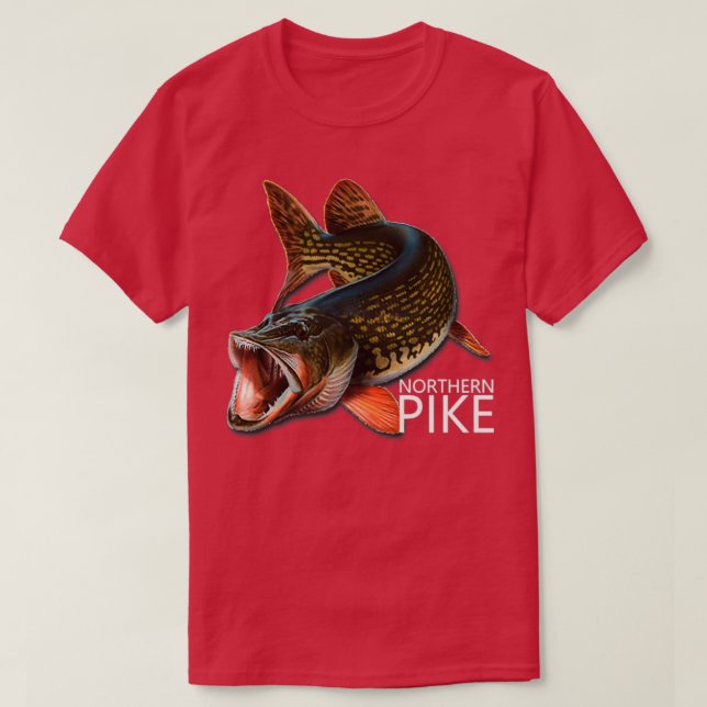 Northern Pike Freshwater Fish T-Shirt (Design Front)