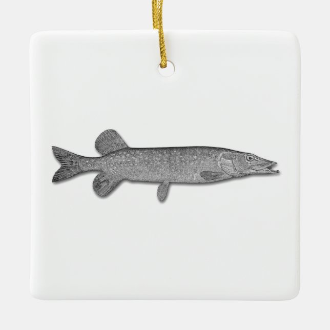 Northern Pike - Jackfish Ceramic Ornament (Front)