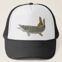 Ice Fishing Northern Pike Logo Trucker Hat