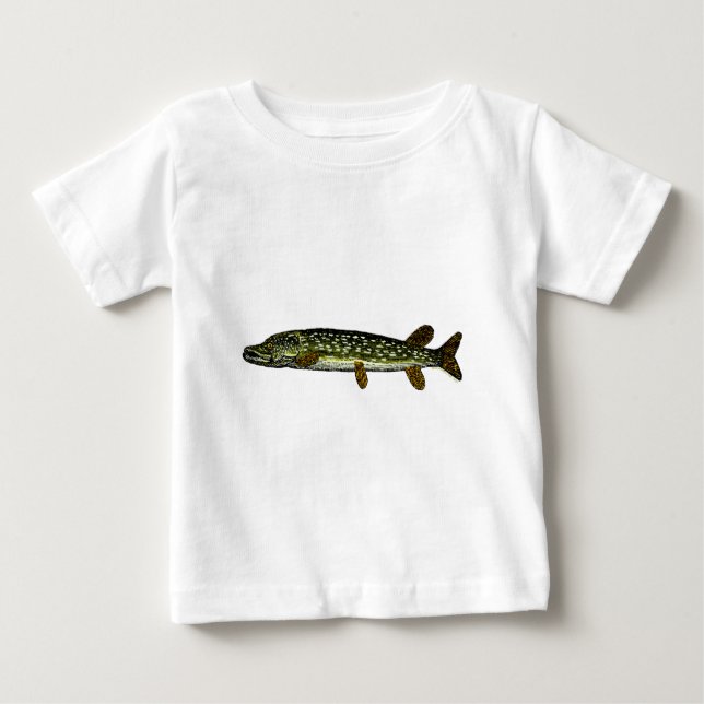 Northern Pike, woodcut, 1833 Baby T-Shirt (Front)