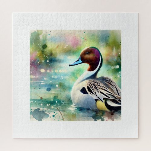 Northern Pintail Duck 210624AREF122 _ Watercolor Jigsaw Puzzle
