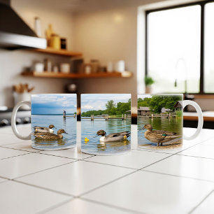 Northern Pintail Ducks Digital Mug Wrap Design