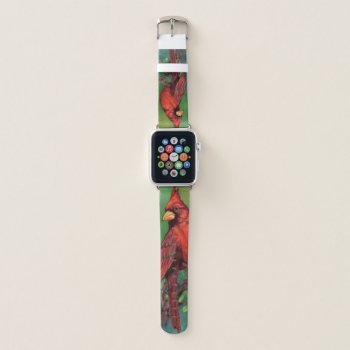 Northern Red Cardinal Bird Apple Watch Band by Migned at Zazzle