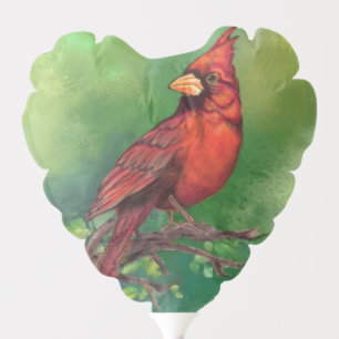 Northern Red Cardinal Bird Balloon Gift - Painting