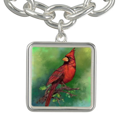 Northern Red Cardinal Bird Bracelet