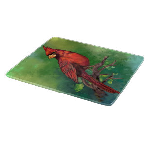 Northern Red Cardinal Bird Cutting Board
