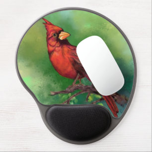 Northern Red Cardinal Bird Gel Mouse Pad