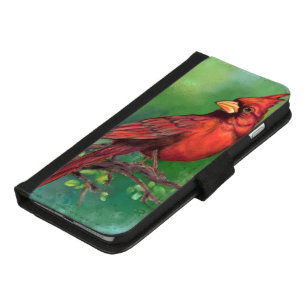 Northern Red Cardinal Bird iPhone 8/7 Plus Wallet Case