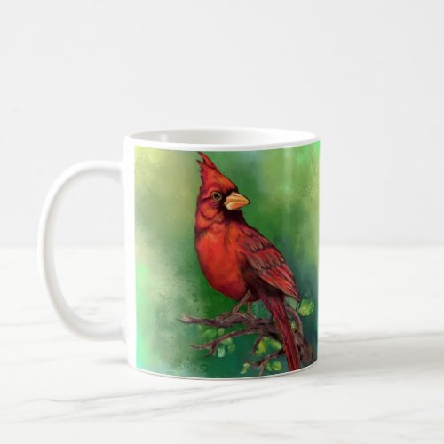 Northern Red Cardinal Bird Mug Painting 