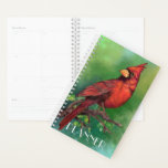 Northern Red Cardinal Bird Planner<br><div class="desc">Beautiful Northern Red Cardinal Bird - MIGNED Painting - Customizable</div>