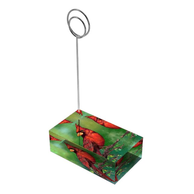 Northern Red Cardinal Bird Table Card Holders (Corner)