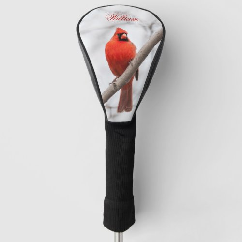 Northern Red Cardinal in Snow Personalized Golf Head Cover