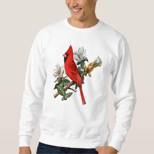 Northern Red Cardinal Perch On A Branch Cardinal Sweatshirt