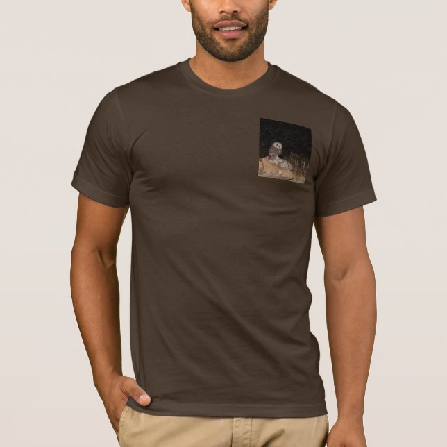 Northern Saw Whet Owl hunting at night T-Shirt (Front)