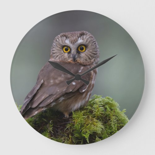 Northern Saw Whet Owl Large Clock