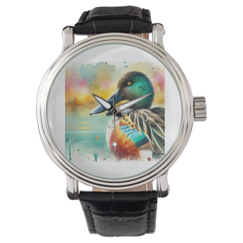 Northern Shoveler Duck 210624AREF124 _ Watercolor Watch