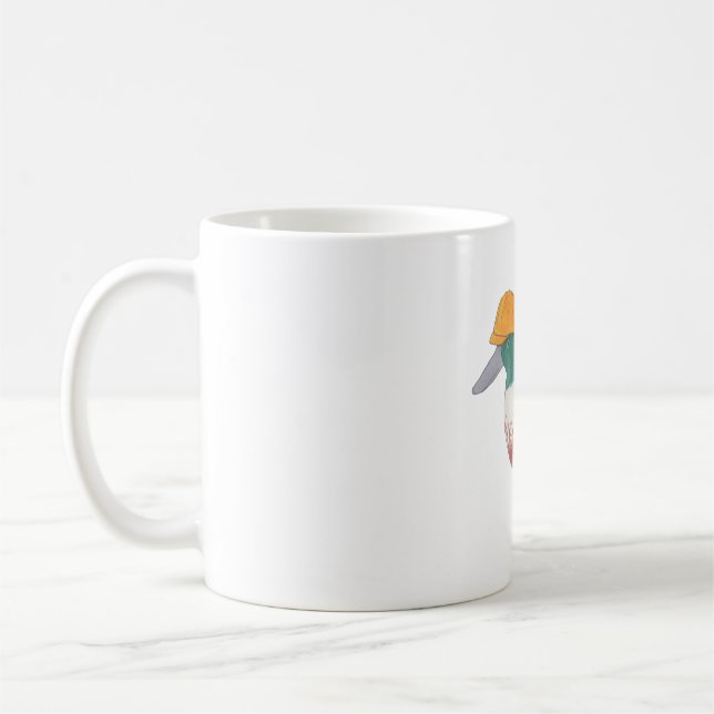 Northern Shoveler duck with hard hat Coffee Mug (Left)
