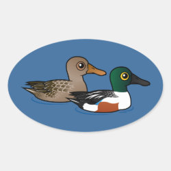 Northern Shoveler Pair Oval Sticker