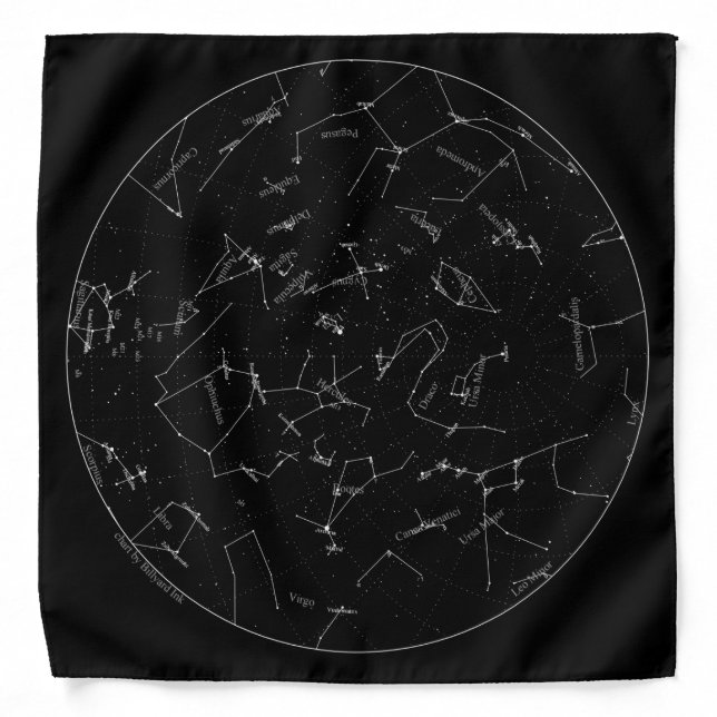 Northern Sky in the Summer - white print Bandana (Front)