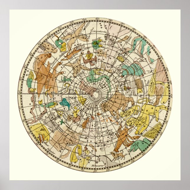 Northern Sky Star Chart and Constellations Map (Front)