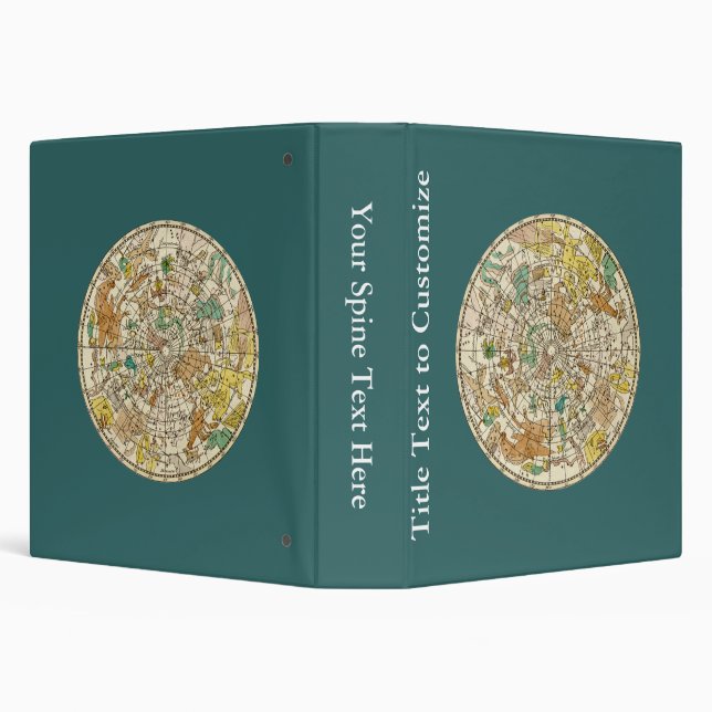 Northern Sky Star Chart and Constellations Map 3 Ring Binder (Background)