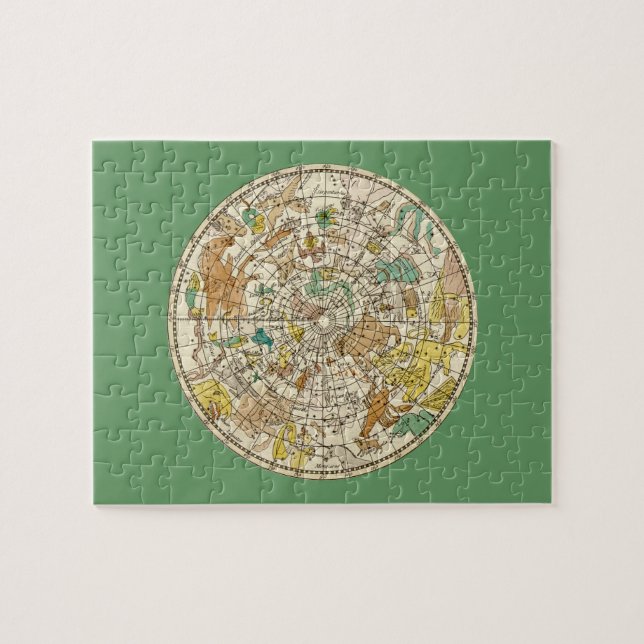 Northern Sky Star Chart and Constellations Map Jigsaw Puzzle (Horizontal)