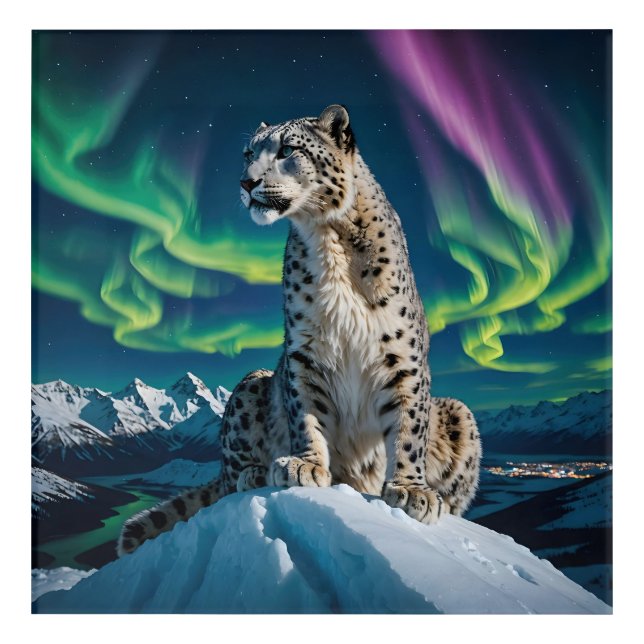“Northern Sky Wanderer” – Snow Leopard Portrait Acrylic Print (Front)