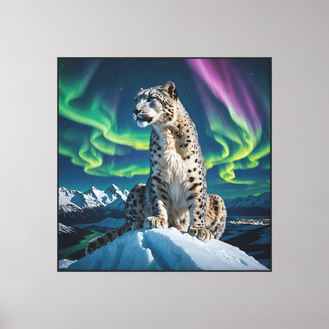 “Northern Sky Wanderer” – Snow Leopard Portrait Canvas Print (Front)