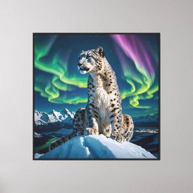 “Northern Sky Wanderer” – Snow Leopard Portrait Canvas Print (Front)