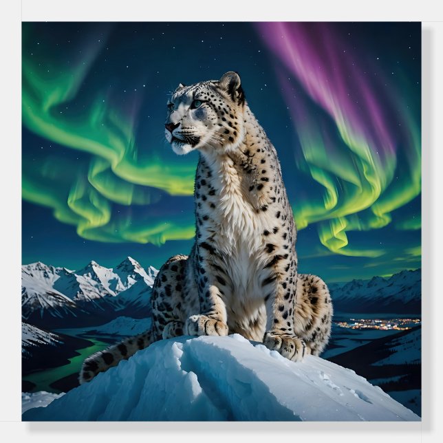 “Northern Sky Wanderer” – Snow Leopard Portrait Foam Board (Front)