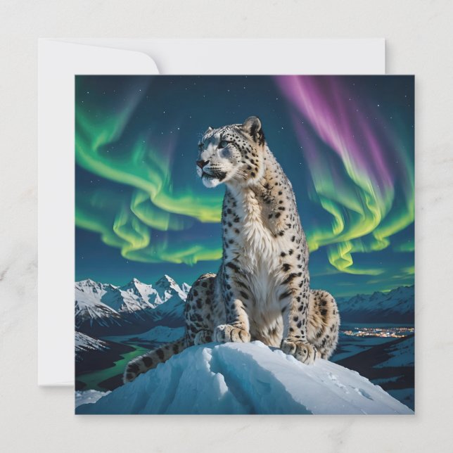 “Northern Sky Wanderer” – Snow Leopard Portrait Save The Date (Front)