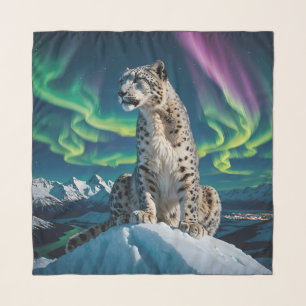 “Northern Sky Wanderer” – Snow Leopard Portrait Scarf