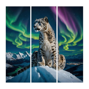 “Northern Sky Wanderer” – Snow Leopard Portrait Triptych