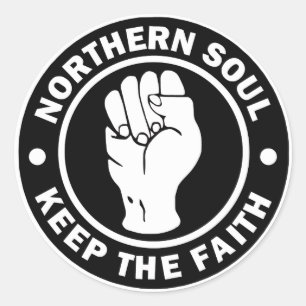 northern soul Logo black Classic Round Sticker