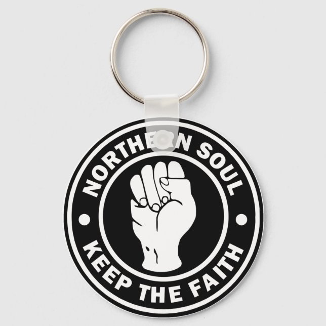 northern soul Logo  black Keychain (Front)