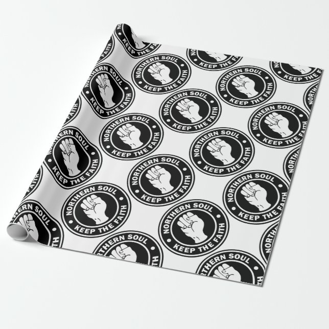northern soul Logo  black Wrapping Paper (Unrolled)