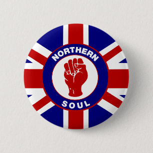 Northern Soul Union jack Pinback Button