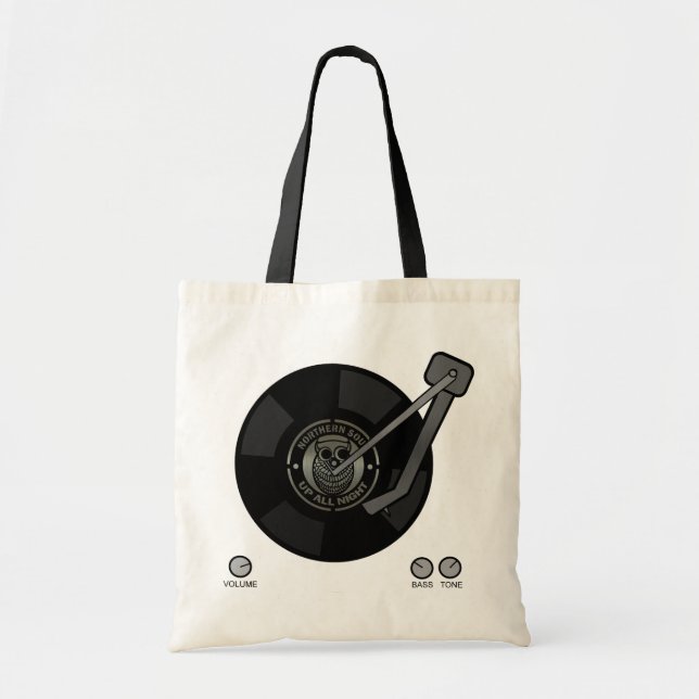 Northern Soul vinyl on turntable Tote Bag (Front)