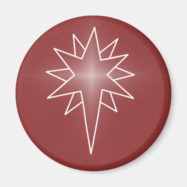 Northern Star Christmas Magnet, Red Magnet (Front)