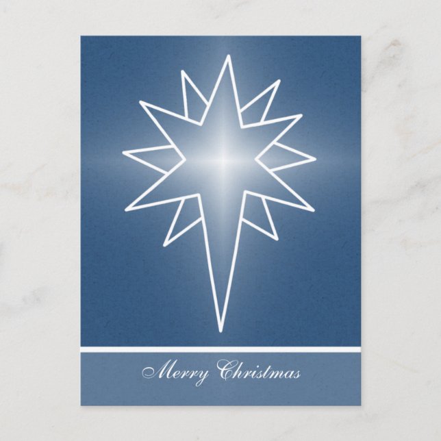 Northern Star Christmas Postcard, Royal Blue Holiday Postcard (Front)