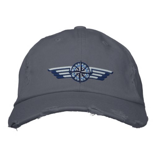 Northern Star Compass Pilot Wings Embroidered Baseball Cap