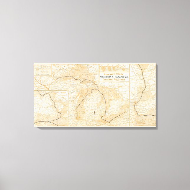 Northern Steamship Company map Canvas Print (Front)