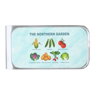 Northern Vegetable Garden Silver Finish Money Clip