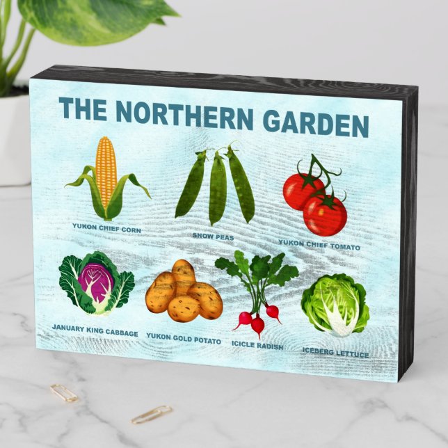 Northern Vegetable Garden Wooden Box Sign (In Situ Horizontal)