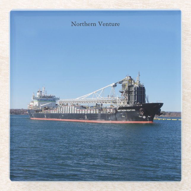 Northern Venture glass coaster (Front)